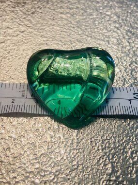 Baccarat Green Heart Pin